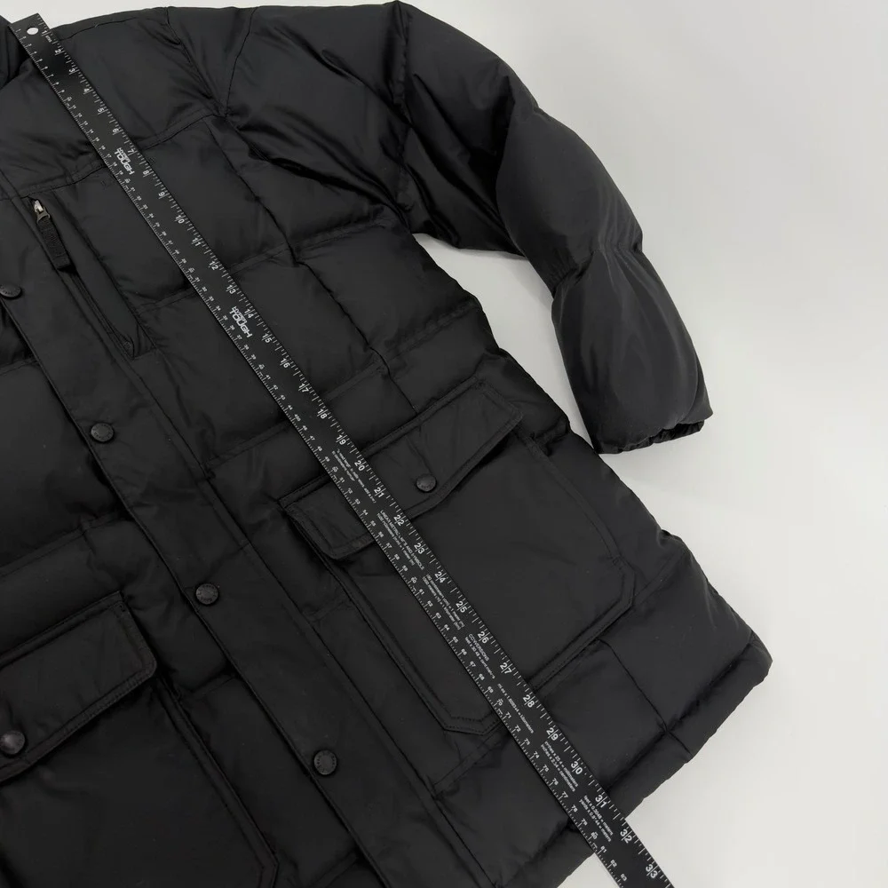 LL Bean Mens‎ Medium Black Downtek Pertex Insulated Puffer Coat Parka No Hood